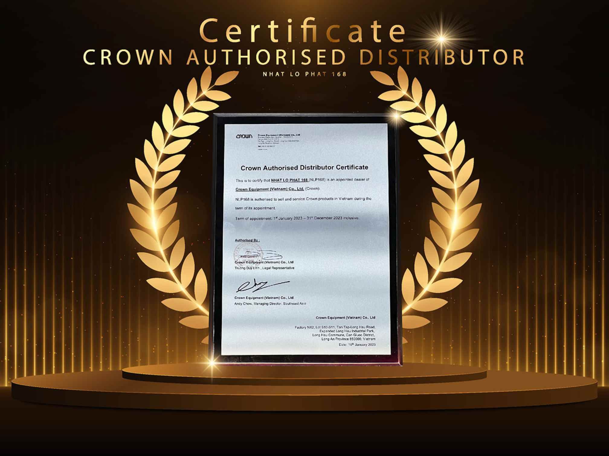 chứng nhận đại lý Crown của Nhất Lộ Phát 168.jpg